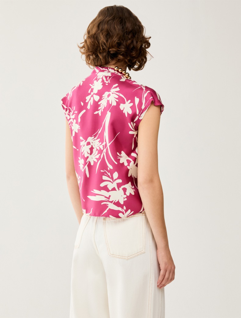 Silk twill blouse - FUCHSIA - pennyblack