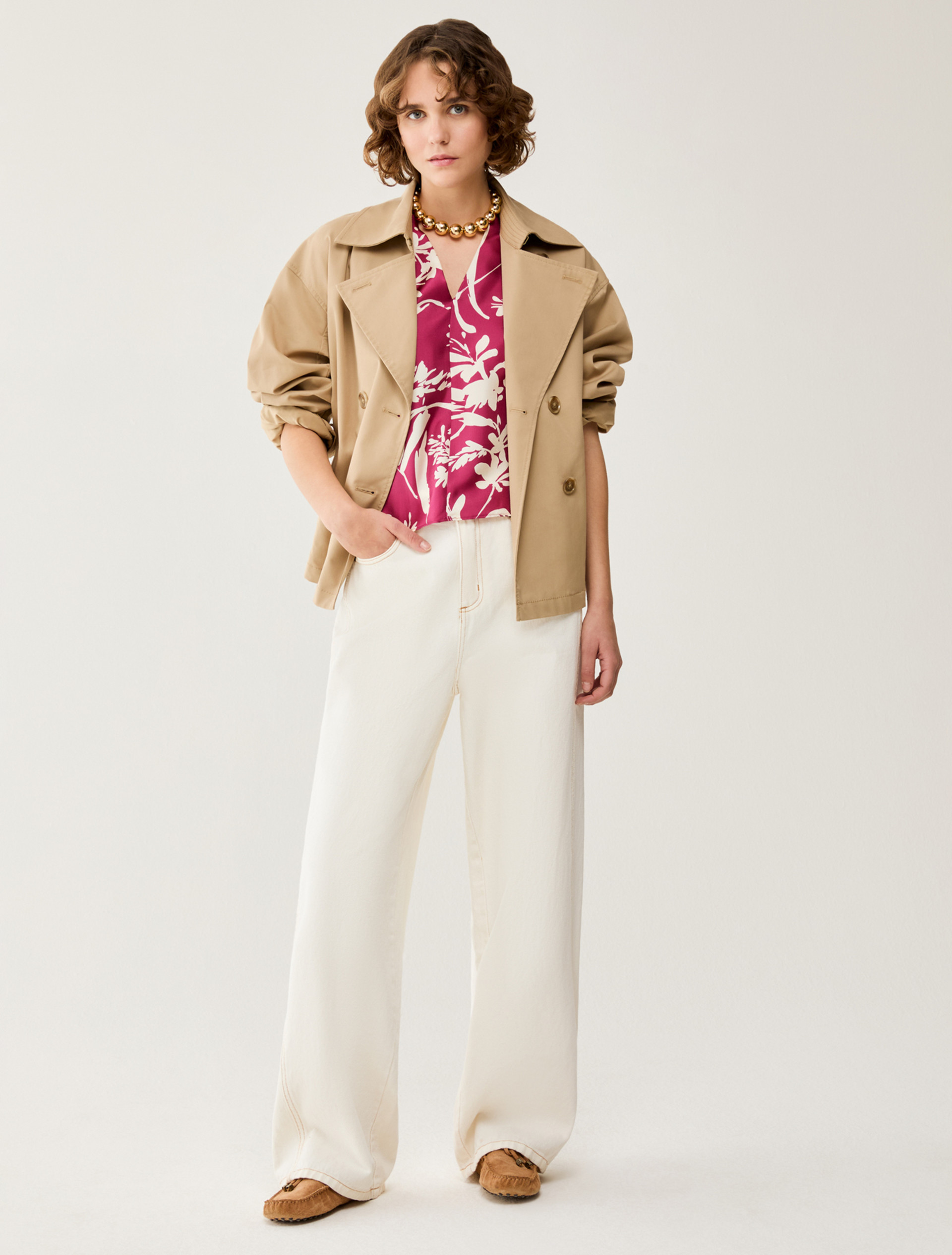 Silk twill blouse - FUCHSIA - pennyblack