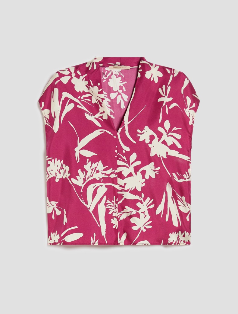 Silk twill blouse - FUCHSIA - pennyblack