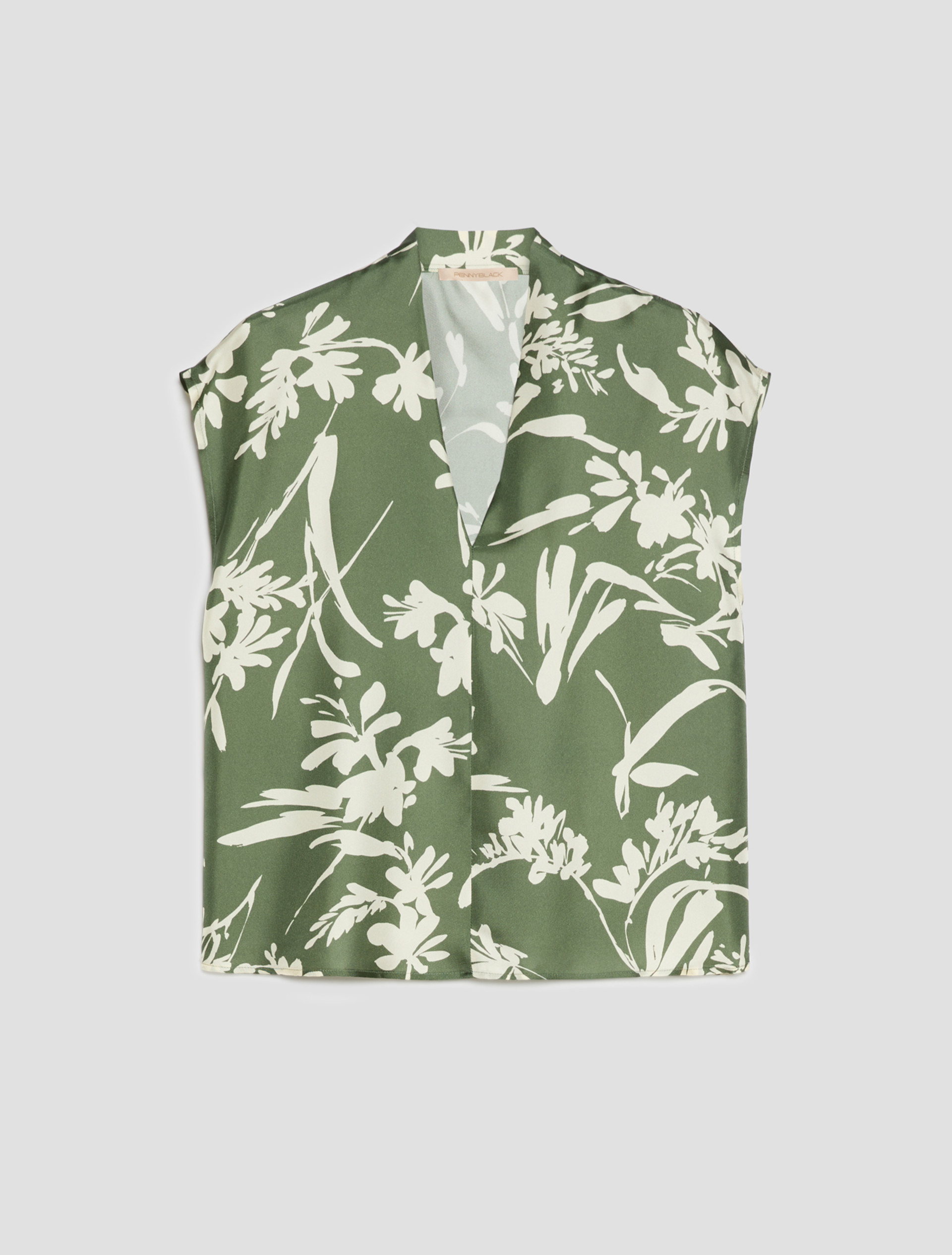 Silk twill blouse - GREEN - pennyblack