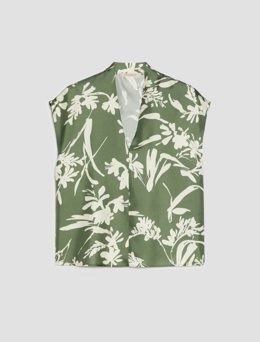 Silk twill blouse - GREEN - Pennyblack - 2