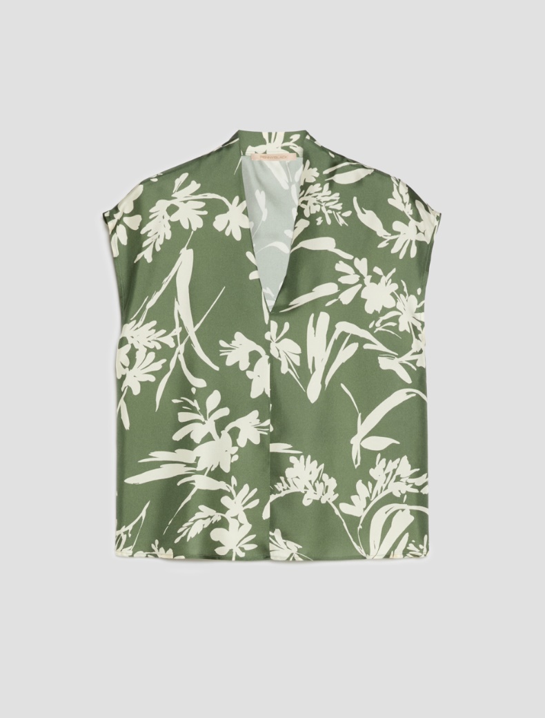 Silk twill blouse - GREEN - pennyblack