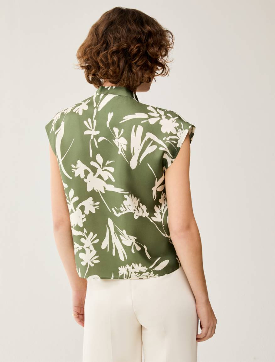 Silk twill blouse - GREEN - Pennyblack - 3