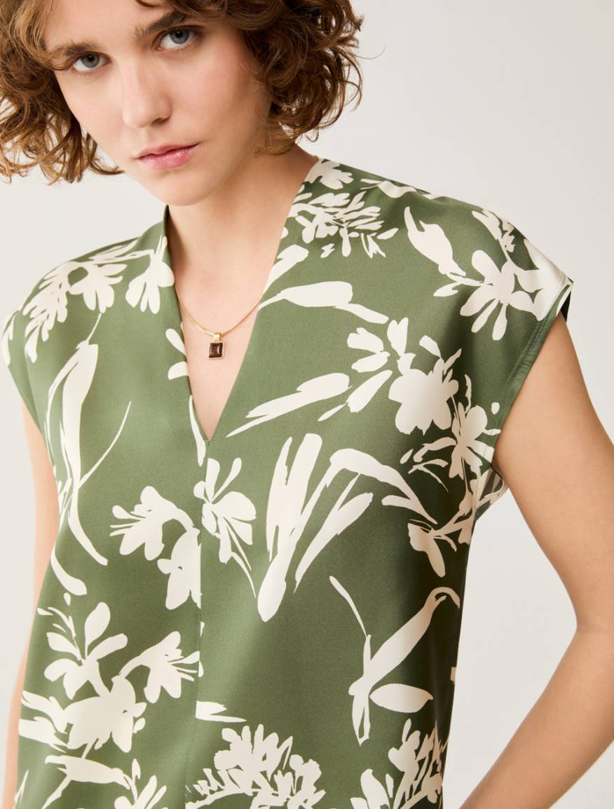 Silk twill blouse - GREEN - Pennyblack - 4