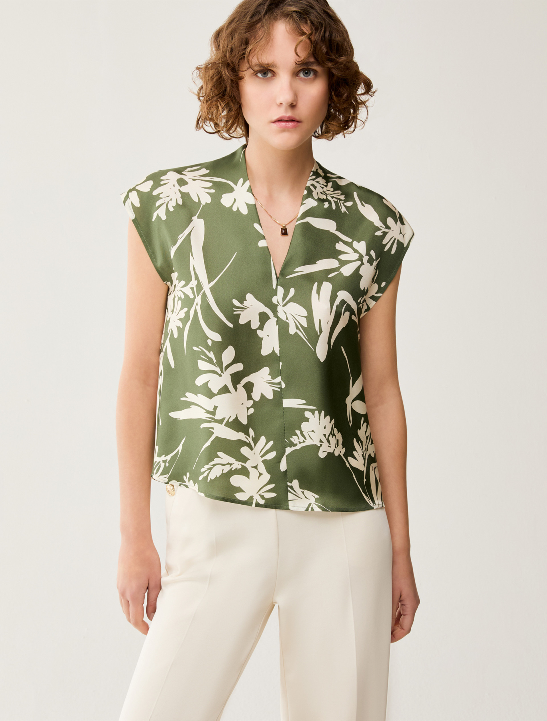 Silk twill blouse - GREEN - pennyblack