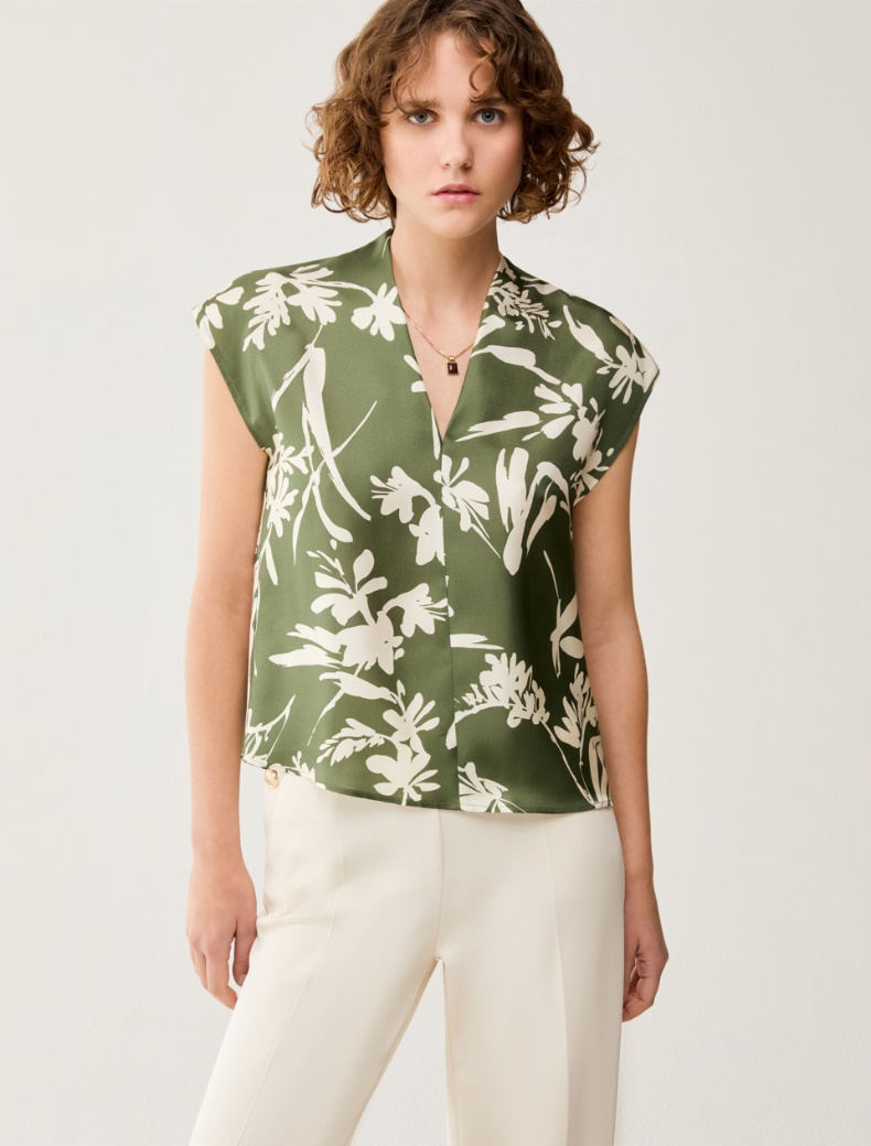 Silk twill blouse - GREEN - pennyblack