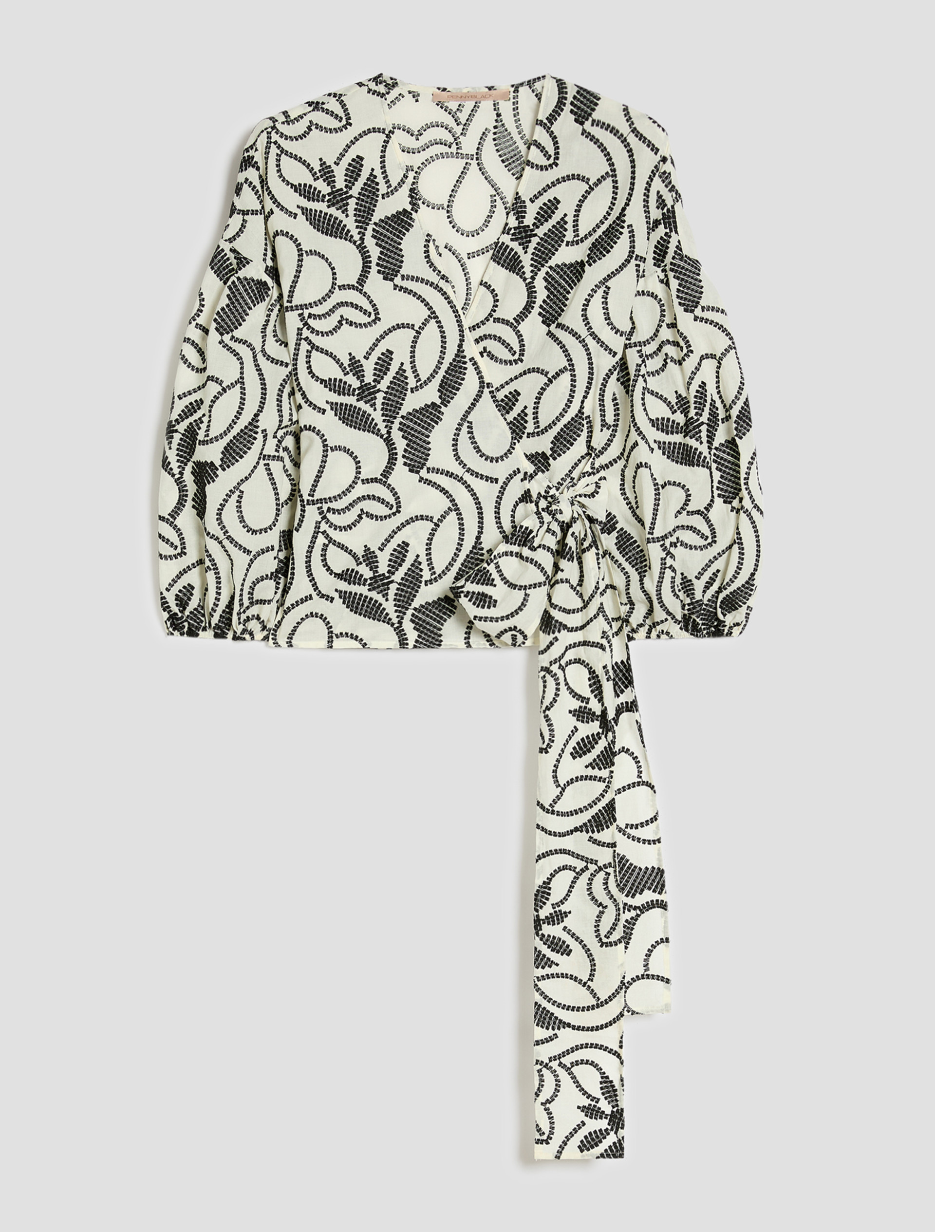 Blusa in mussola ricamata - AVORIO - pennyblack