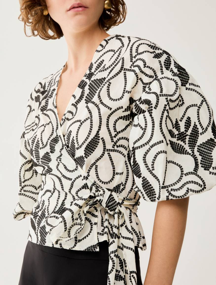 Blouse in embroidered muslin - IVORY - Pennyblack - 4