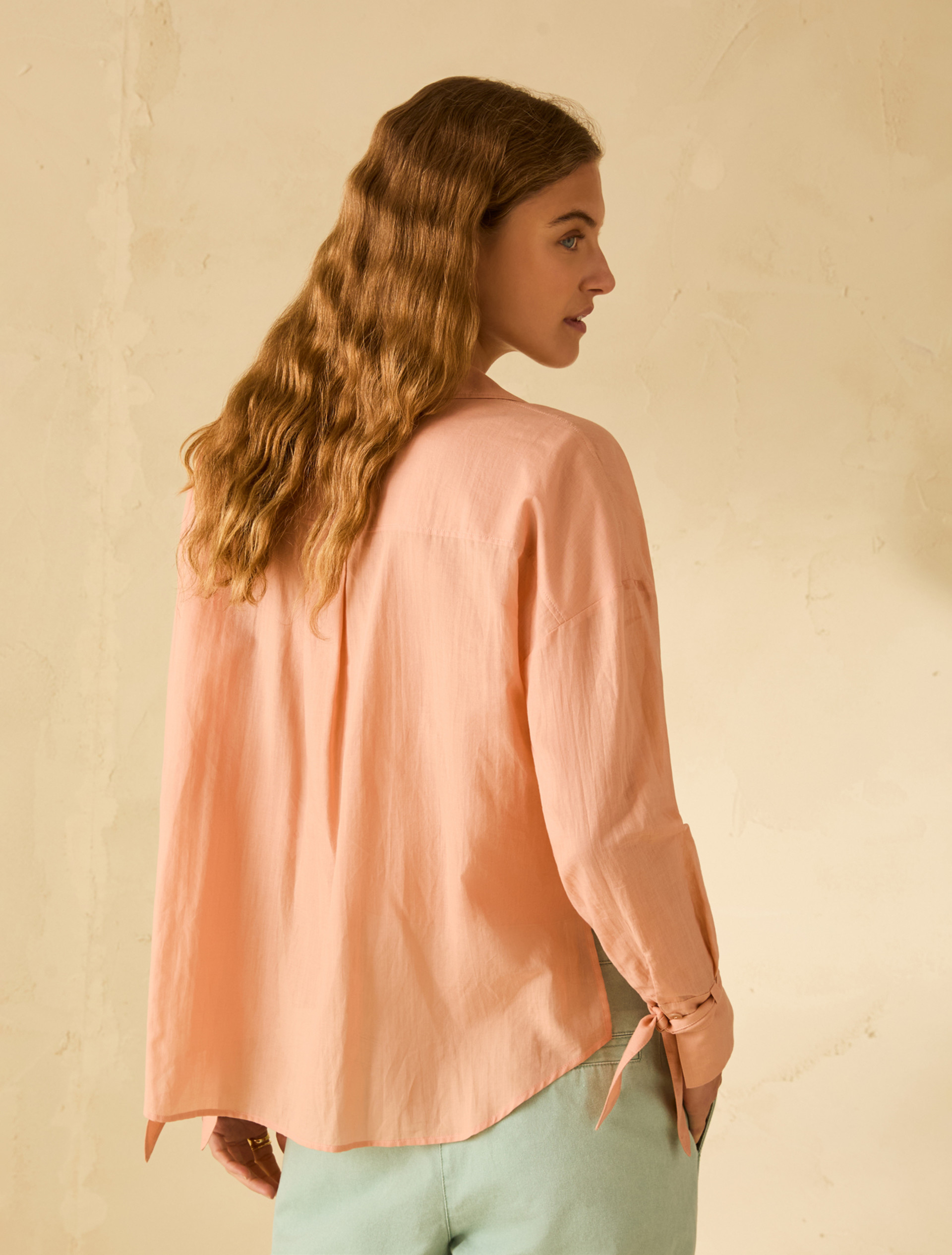 Cotton voile blouse - PEACH - pennyblack