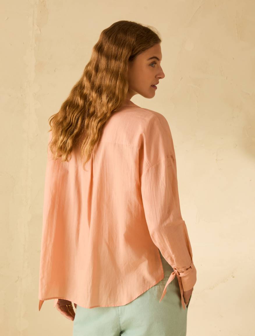 Cotton voile blouse - PEACH - Pennyblack - 3