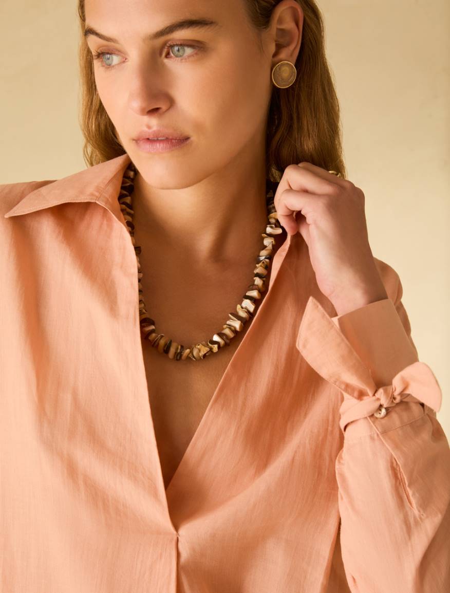 Cotton voile blouse - PEACH - Pennyblack - 4