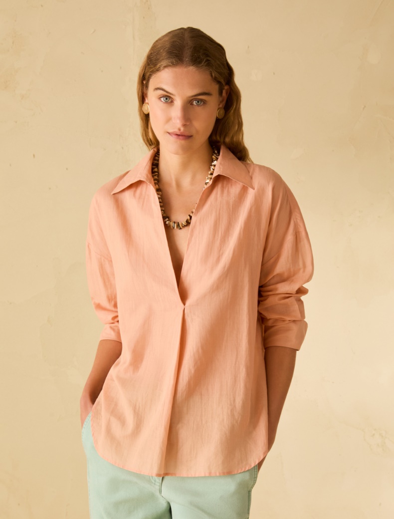 Cotton voile blouse - PEACH - pennyblack