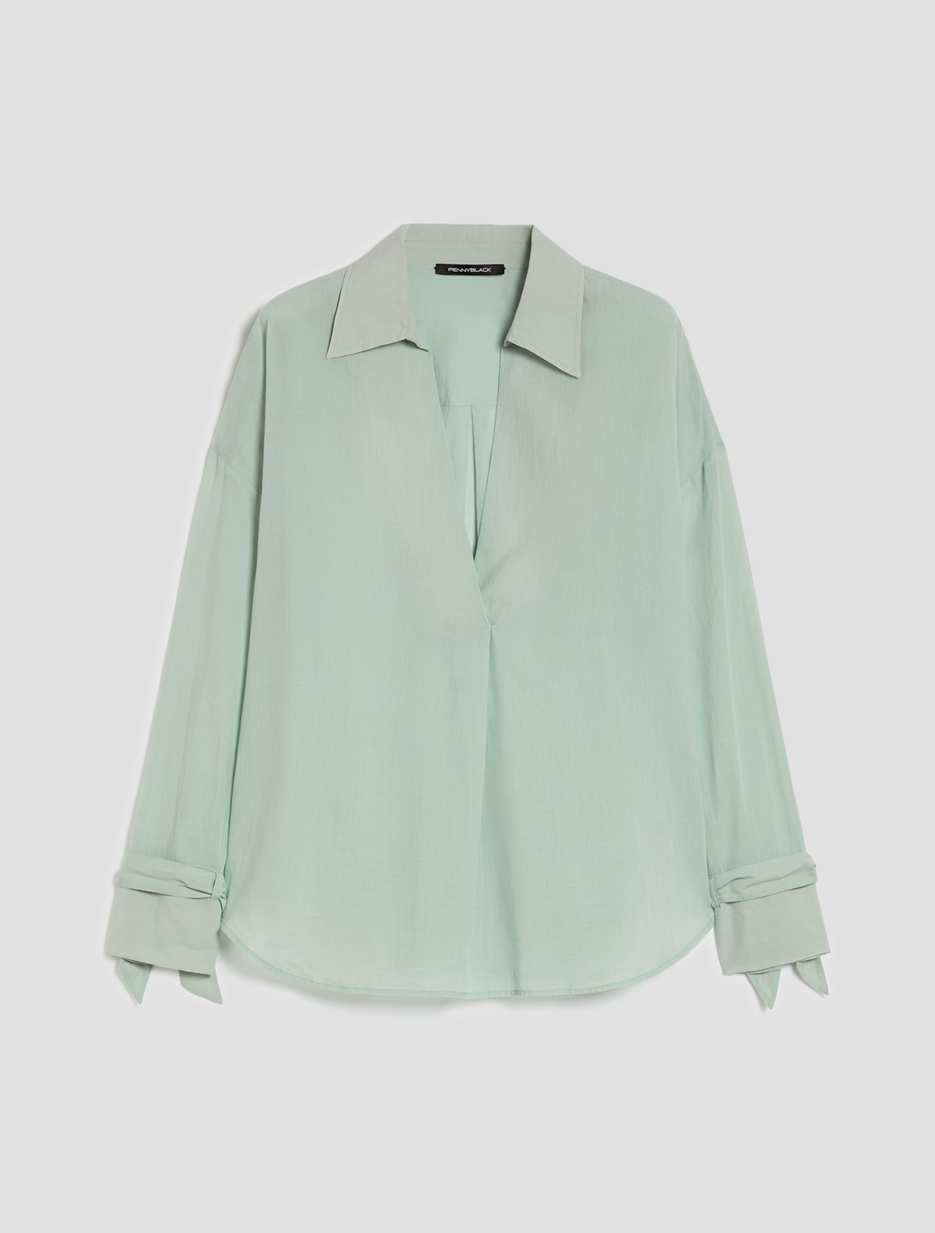 Cotton voile blouse - WATER GREEN - pennyblack