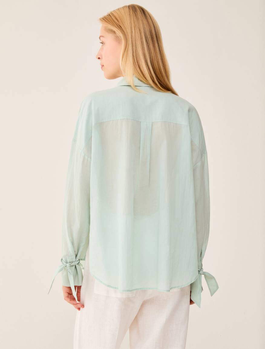 Cotton voile blouse - WATER GREEN - Pennyblack - 3