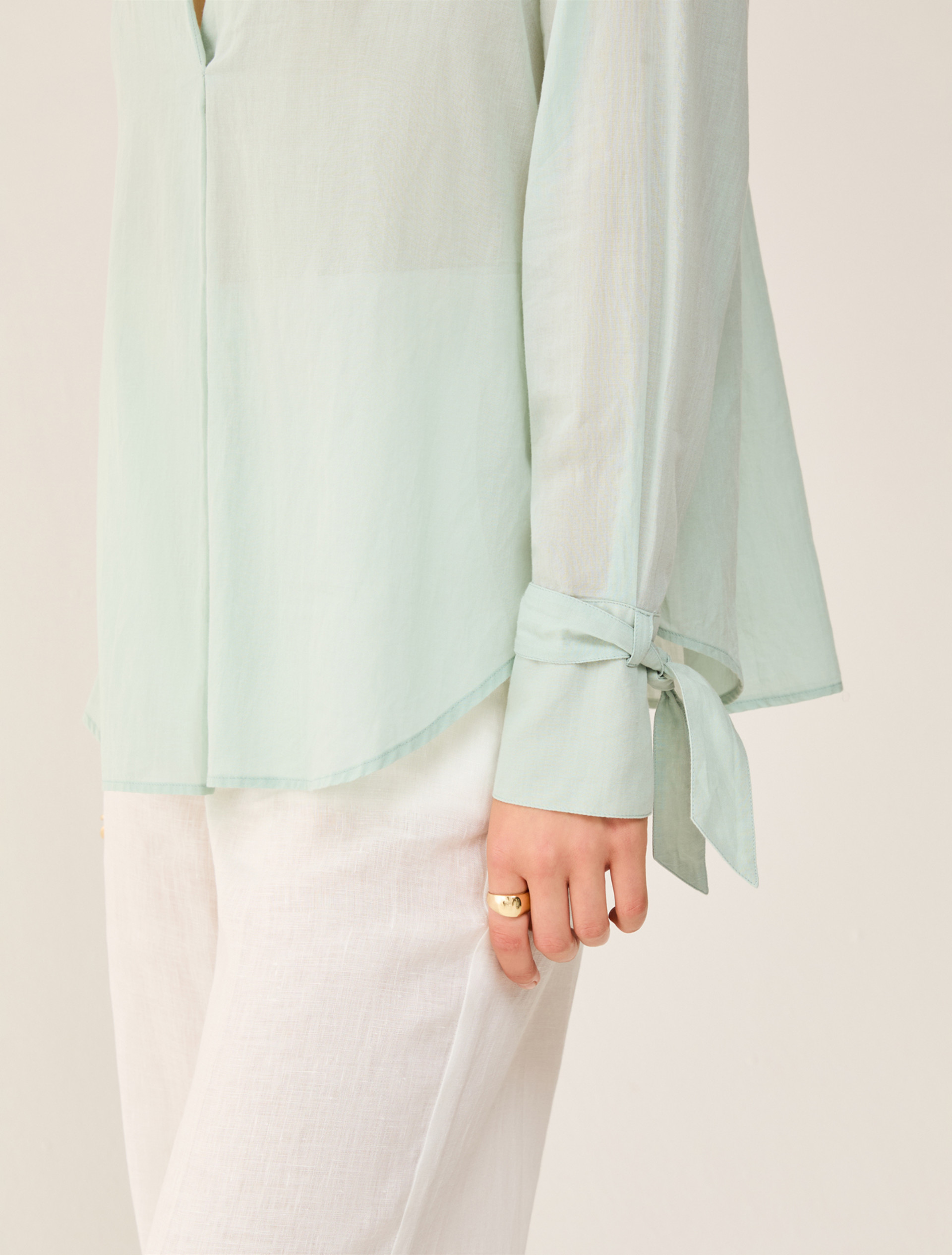 Cotton voile blouse - WATER GREEN - pennyblack
