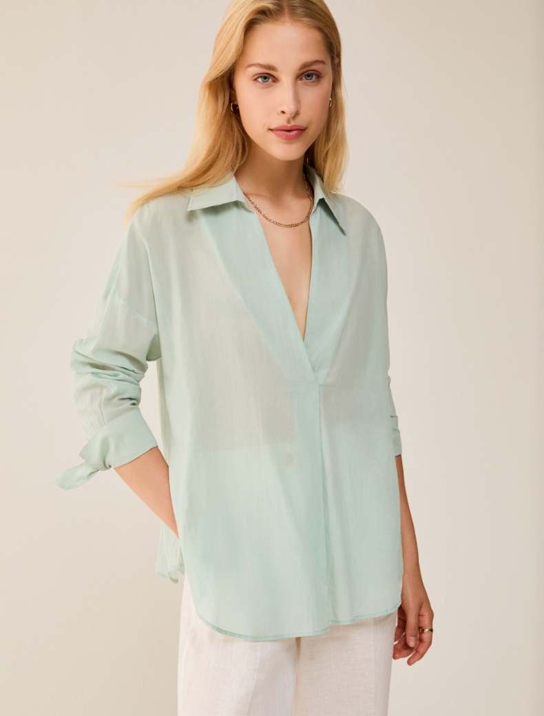 Cotton voile blouse - WATER GREEN - pennyblack