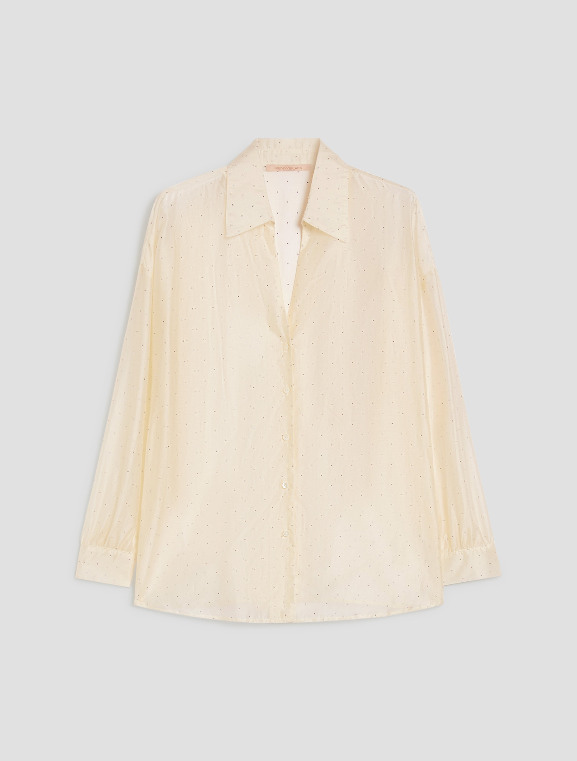 Voile shirt with rhinestones - IVORY - pennyblack