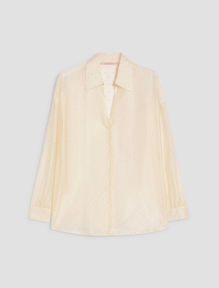 Voile shirt with rhinestones - IVORY - Pennyblack - 2