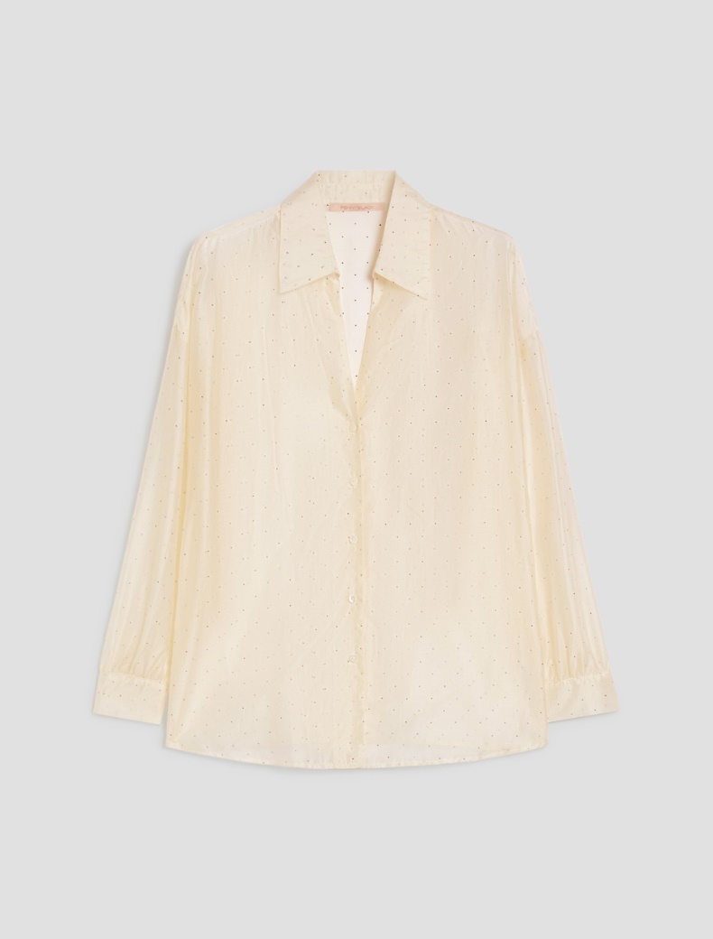 Voile shirt with rhinestones - IVORY - pennyblack