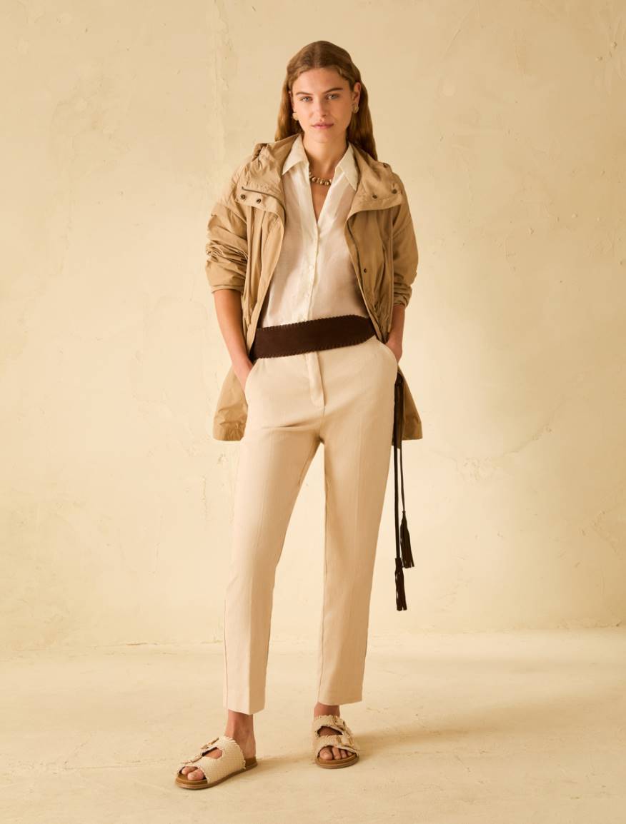 Voile shirt with rhinestones - IVORY - Pennyblack - 5