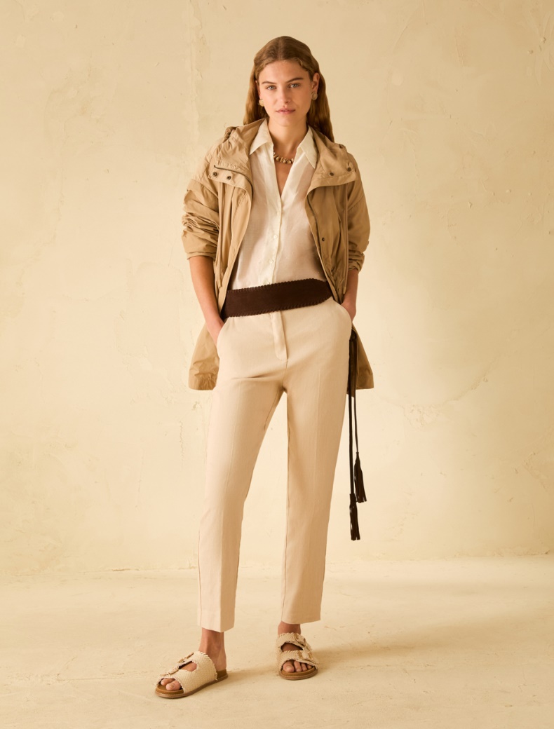 Voile shirt with rhinestones - IVORY - pennyblack