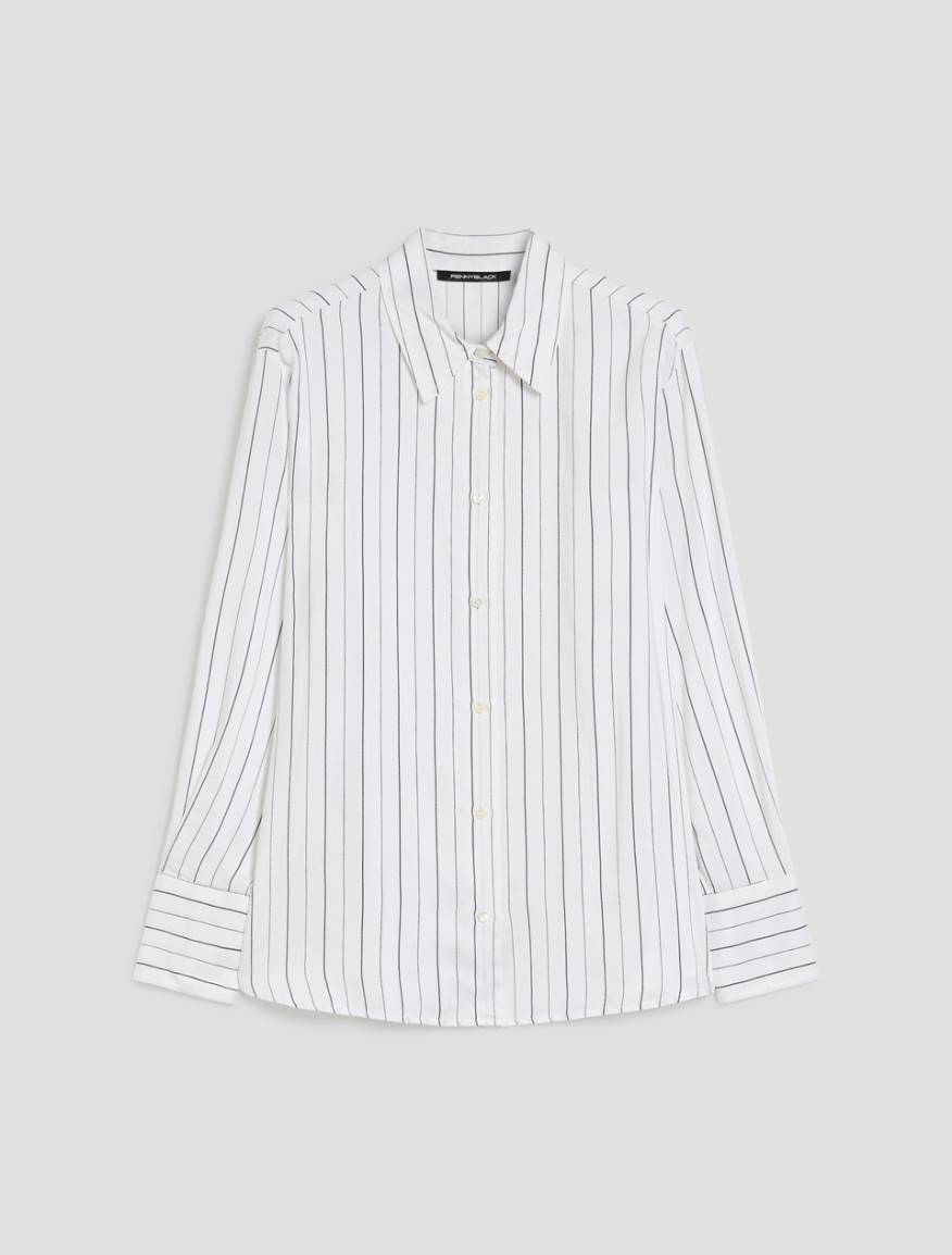 Fluid twill shirt - WHITE - Pennyblack - 2