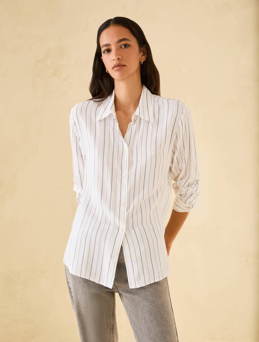 Fluid twill shirt - WHITE - Pennyblack