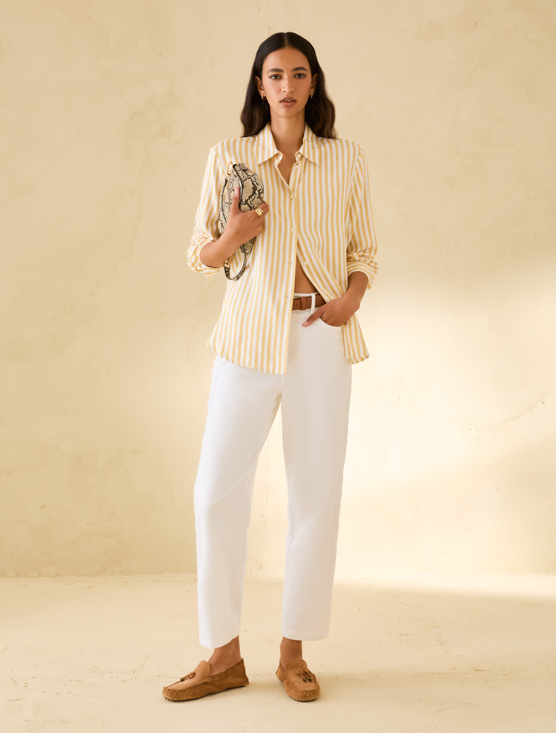 Fluid twill shirt - YELLOW - pennyblack