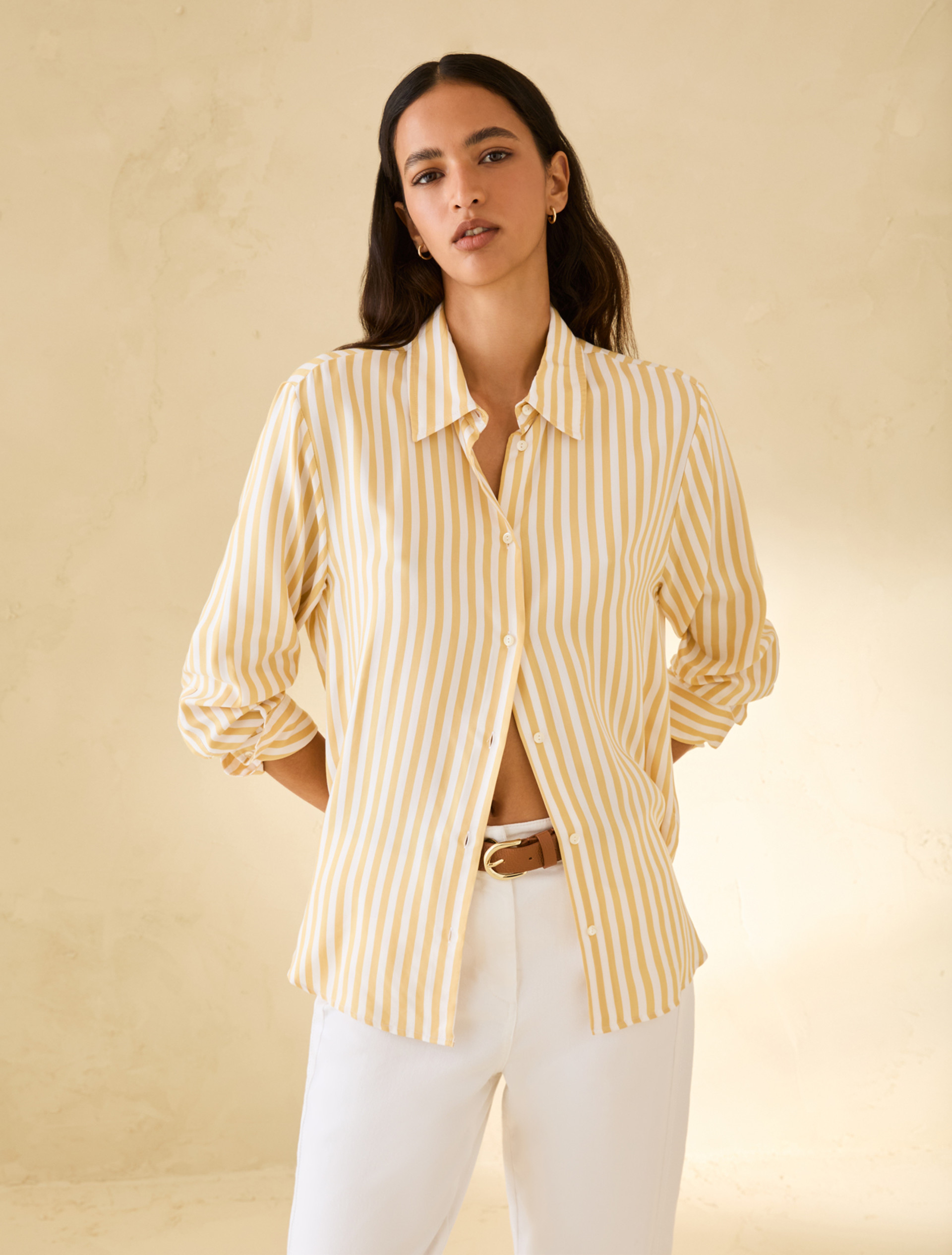 Fluid twill shirt - YELLOW - pennyblack