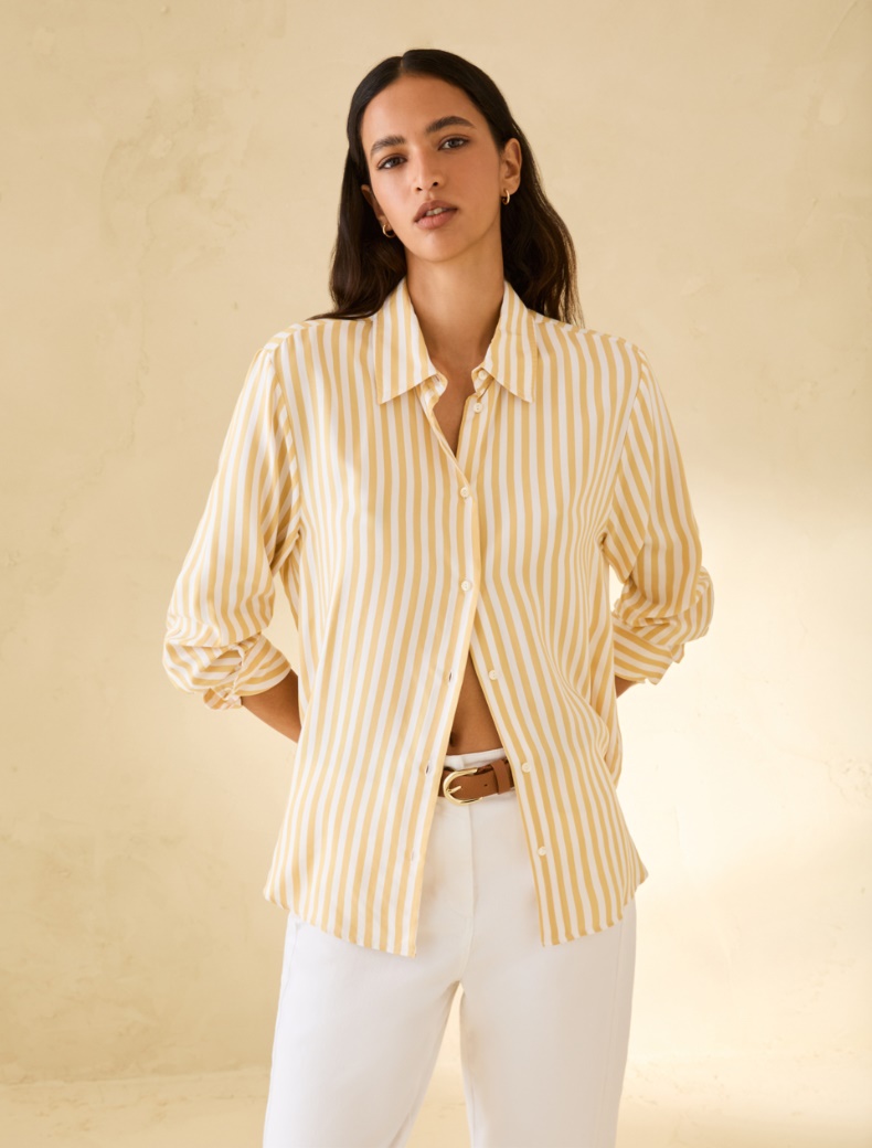 Fluid twill shirt - YELLOW - pennyblack