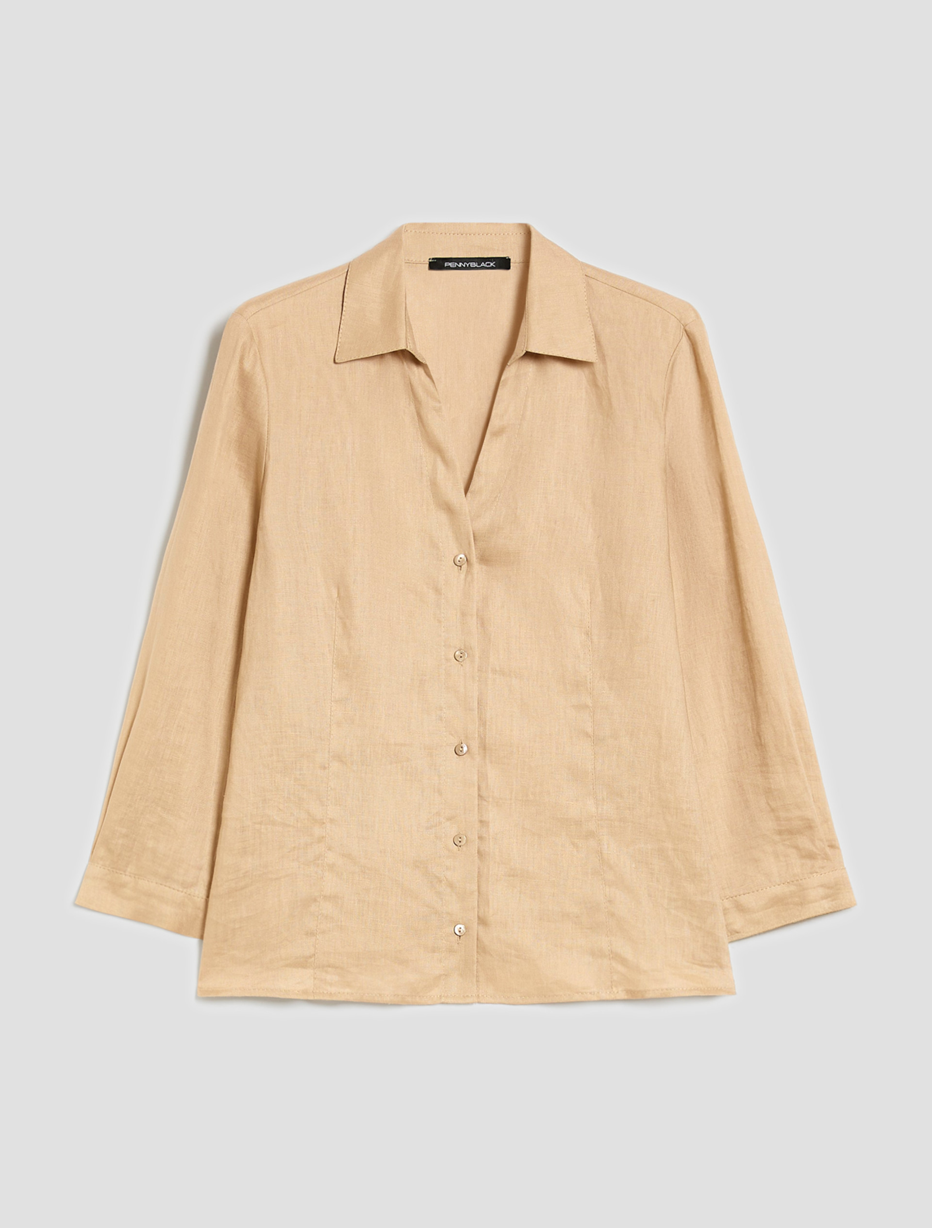 Pure linen slim-fit shirt - ROPE - pennyblack