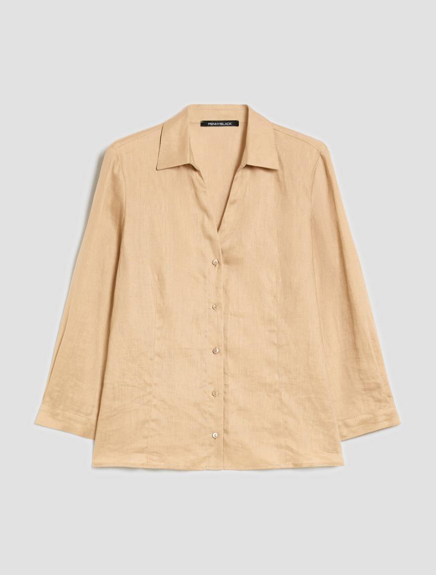 Pure linen slim-fit shirt - ROPE - Pennyblack - 2