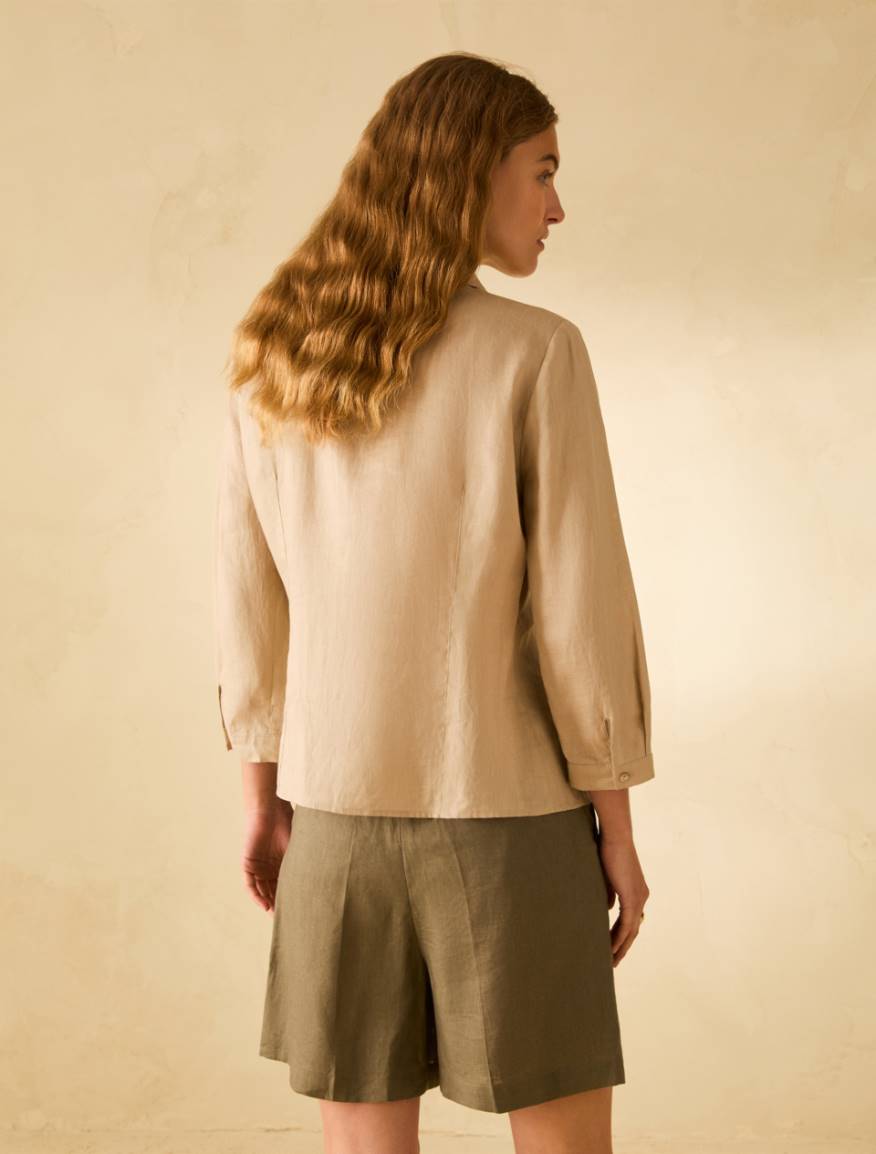 Pure linen slim-fit shirt - ROPE - Pennyblack - 3