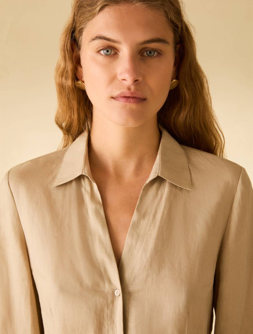Pure linen slim-fit shirt - ROPE - Pennyblack - 4