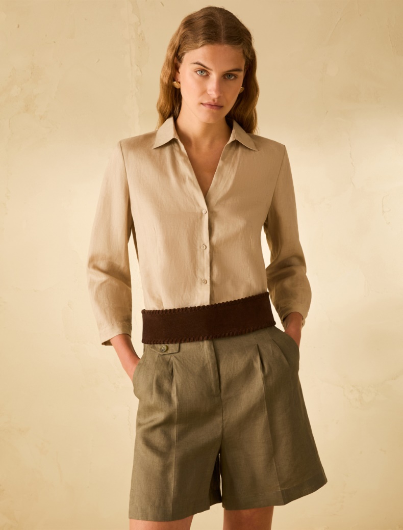 Pure linen slim-fit shirt - ROPE - pennyblack