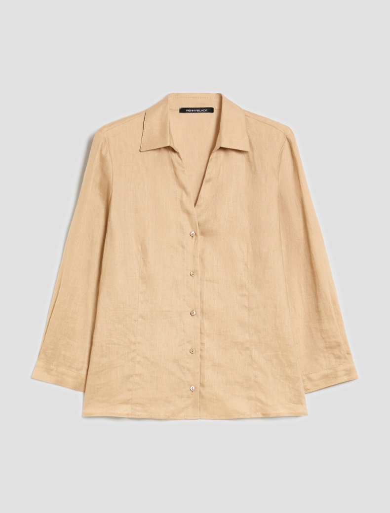 Pure linen slim-fit shirt - ROPE - pennyblack