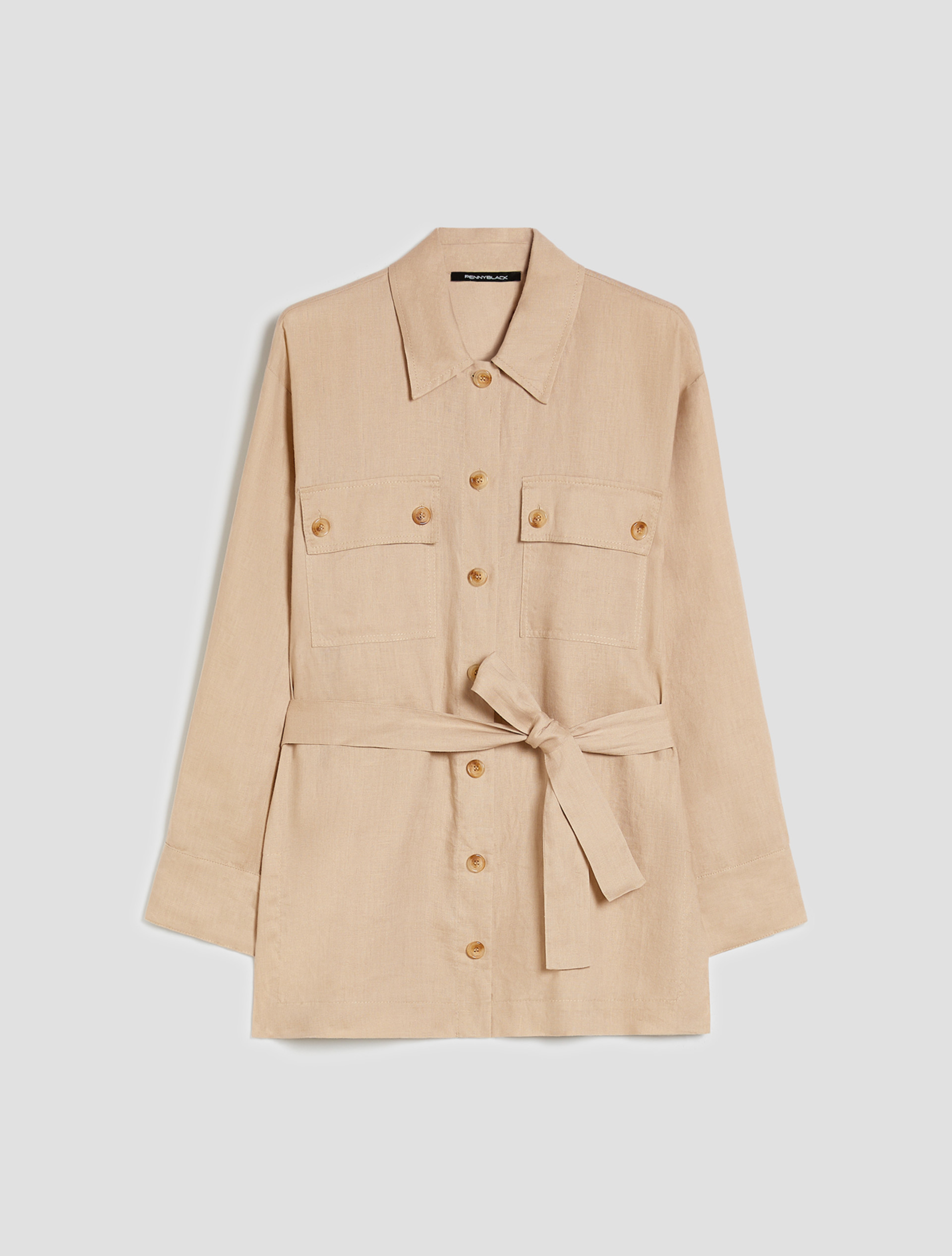 Pure linen oversized shirt - ROPE - pennyblack