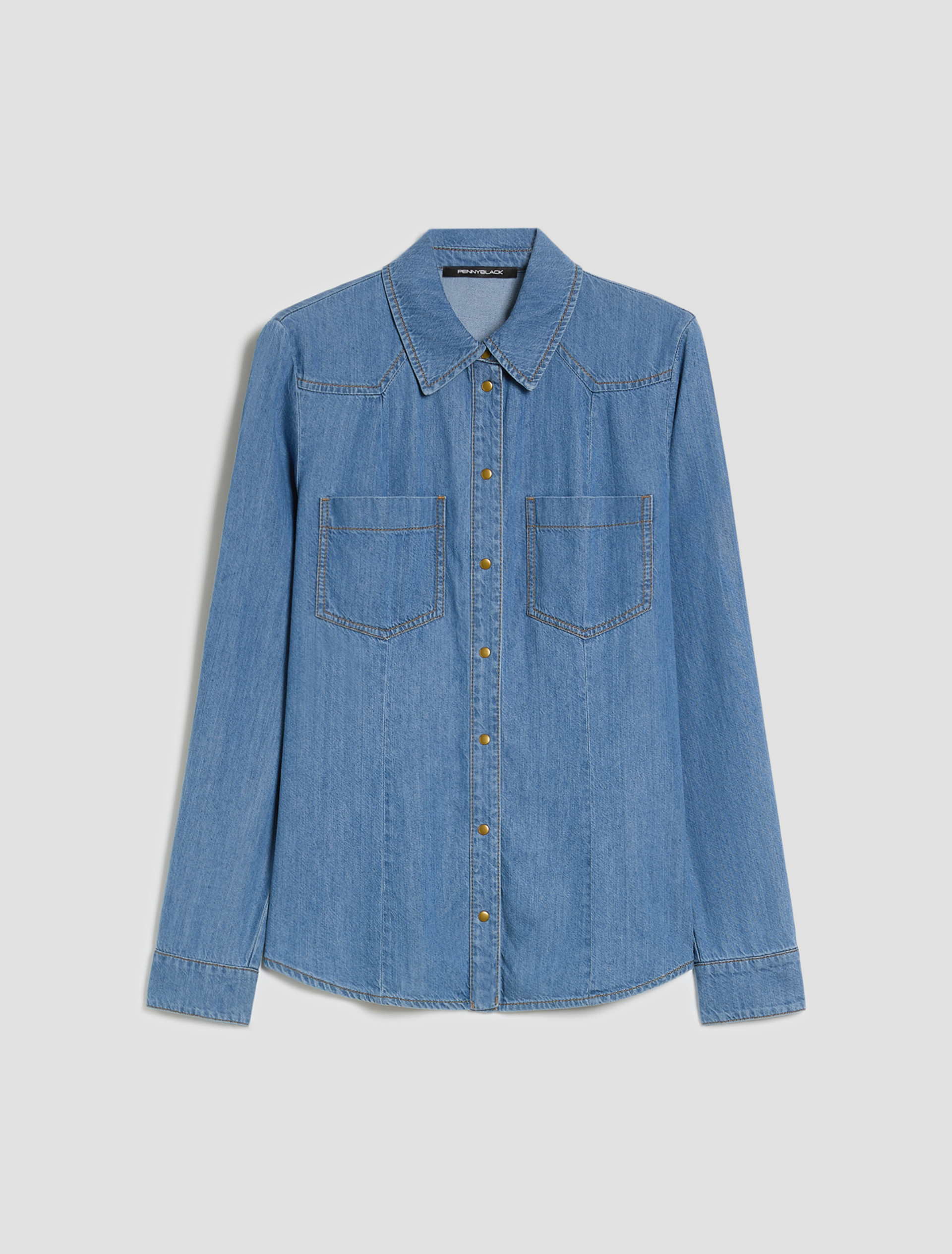 Lightweight denim shirt - NAVY - pennyblack