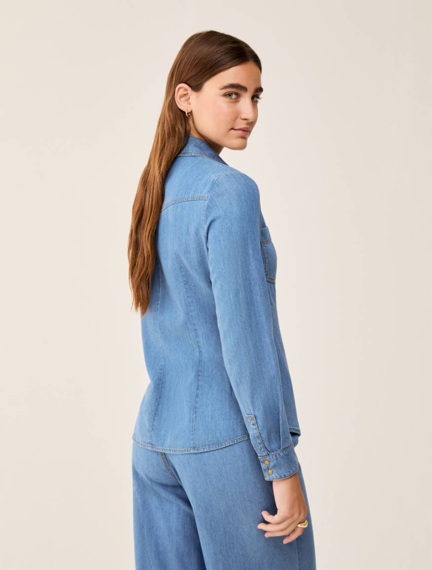 Lightweight denim shirt - NAVY - Pennyblack - 3