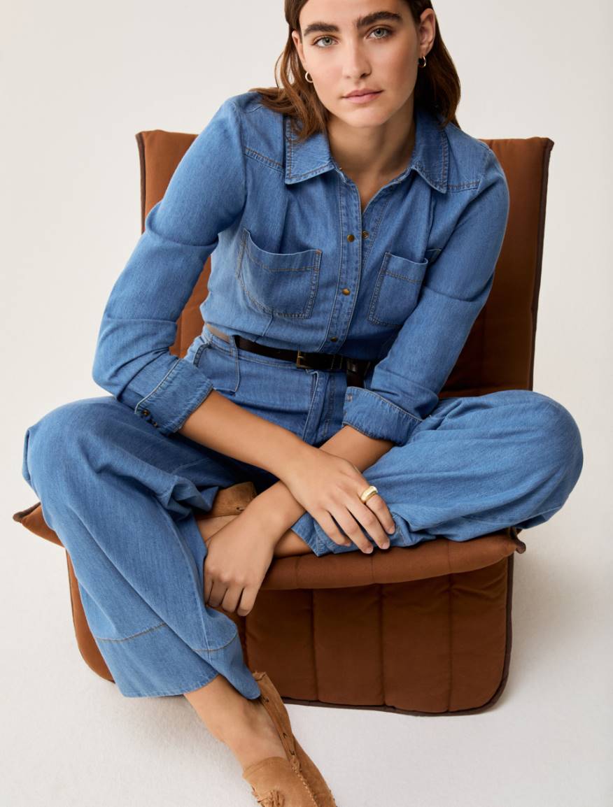 Lightweight denim shirt - NAVY - Pennyblack - 5