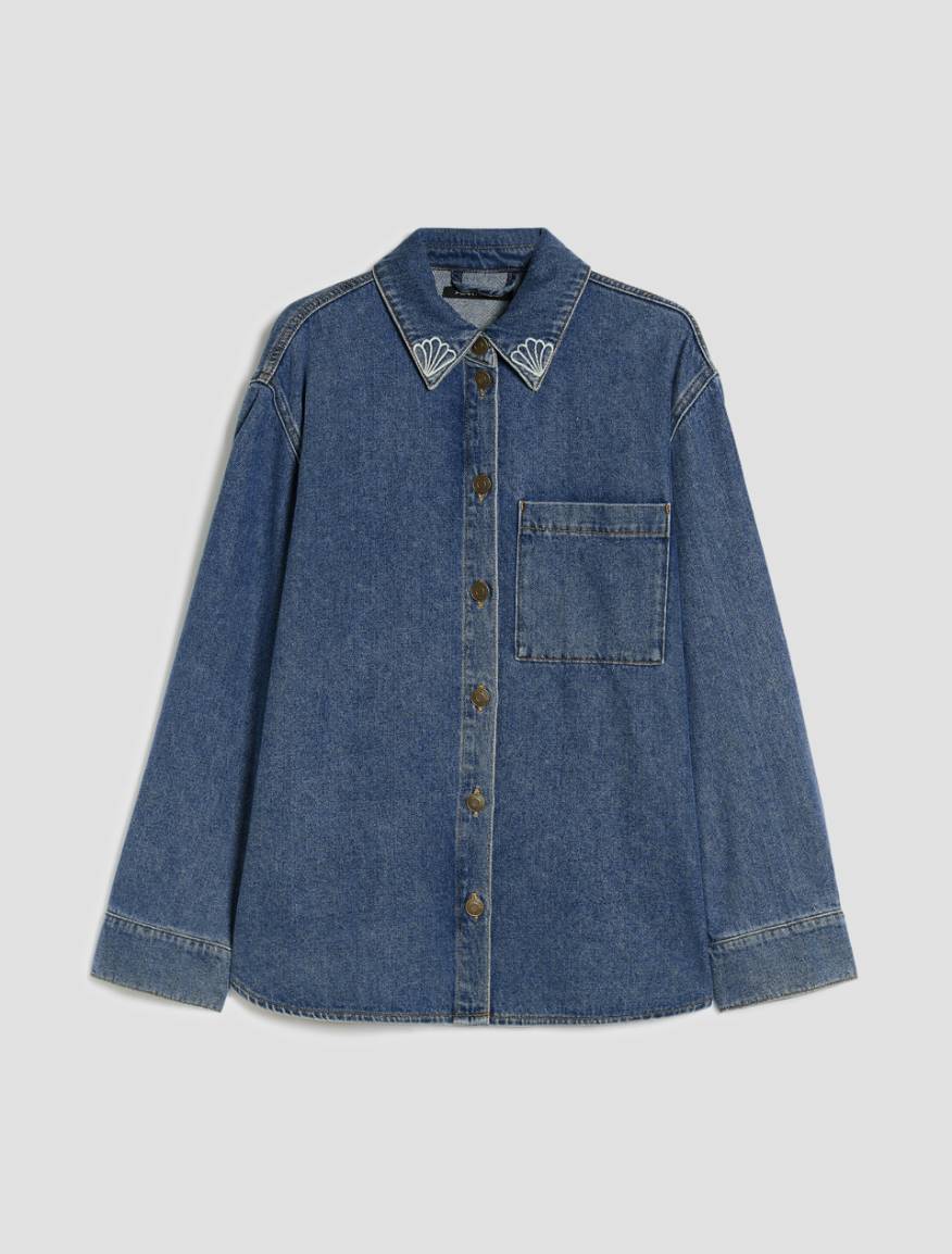 Denim shirt with embroidery - BLUE JEANS - Pennyblack - 2