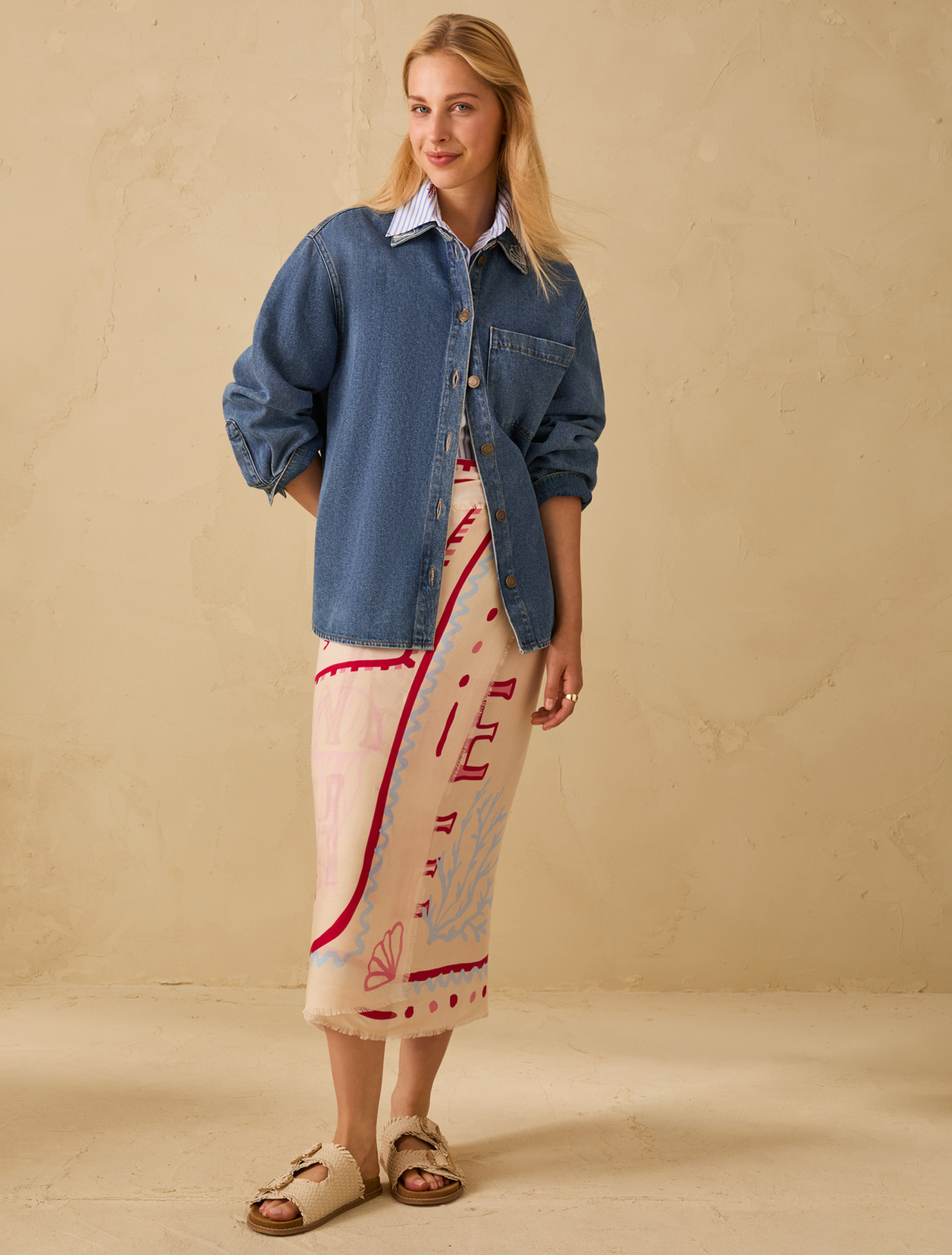 Poplin shirt with embroidery - LIGHT BLUE - pennyblack