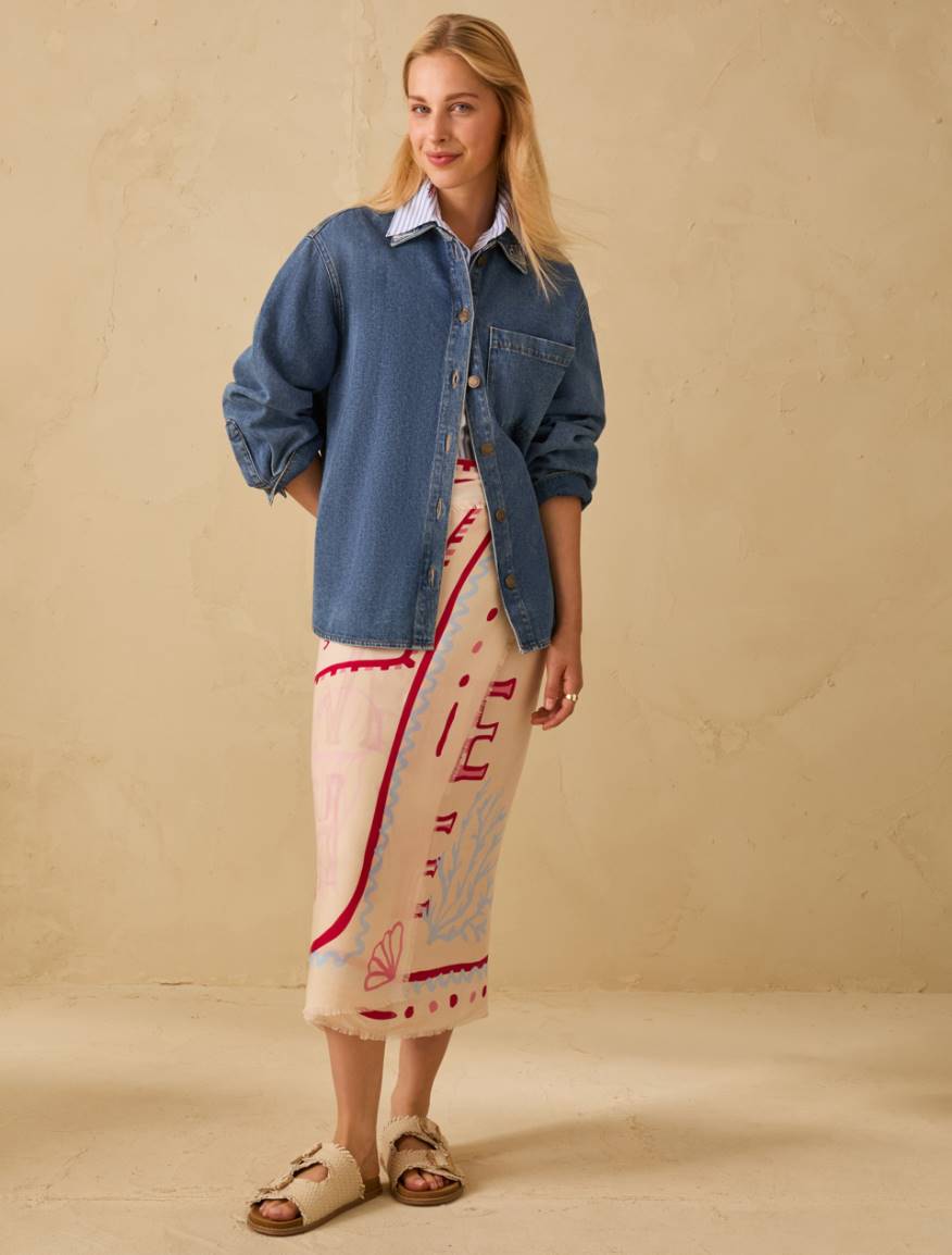 Poplin shirt with embroidery - LIGHT BLUE - Pennyblack - 5