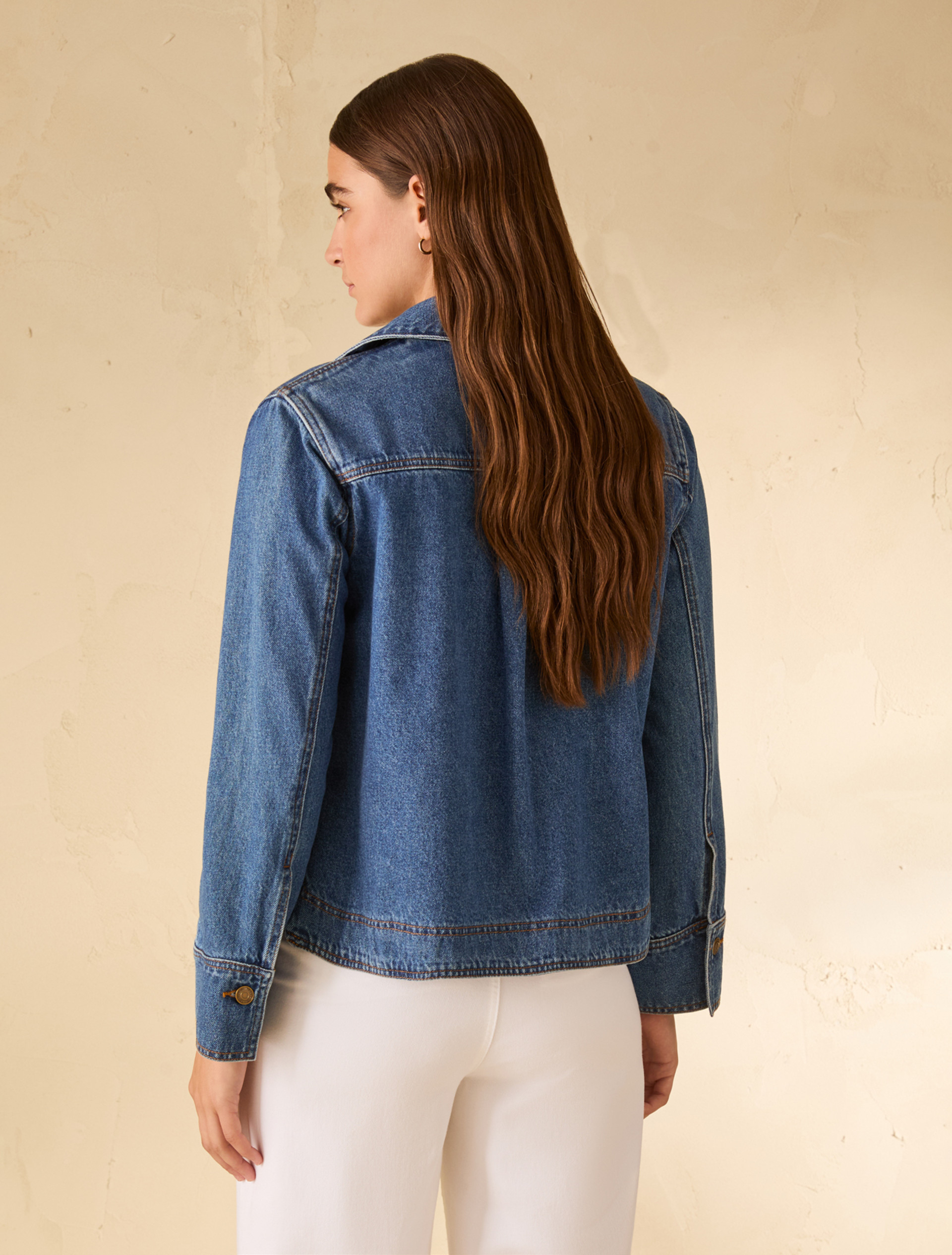 Boxy-cut denim blouse - NAVY - pennyblack