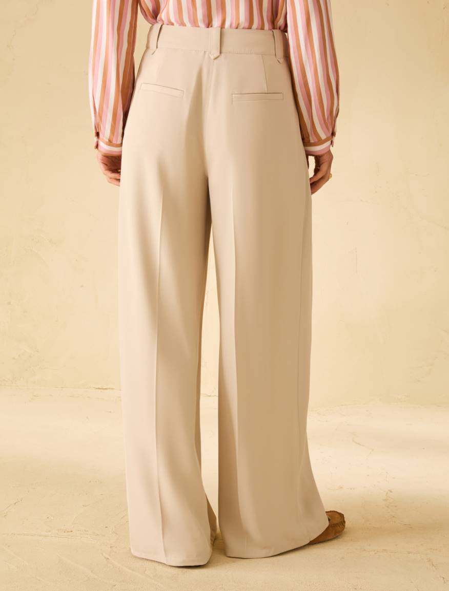 Pantaloni ampi in tessuto fluido - GHIACCIO - Pennyblack - 3