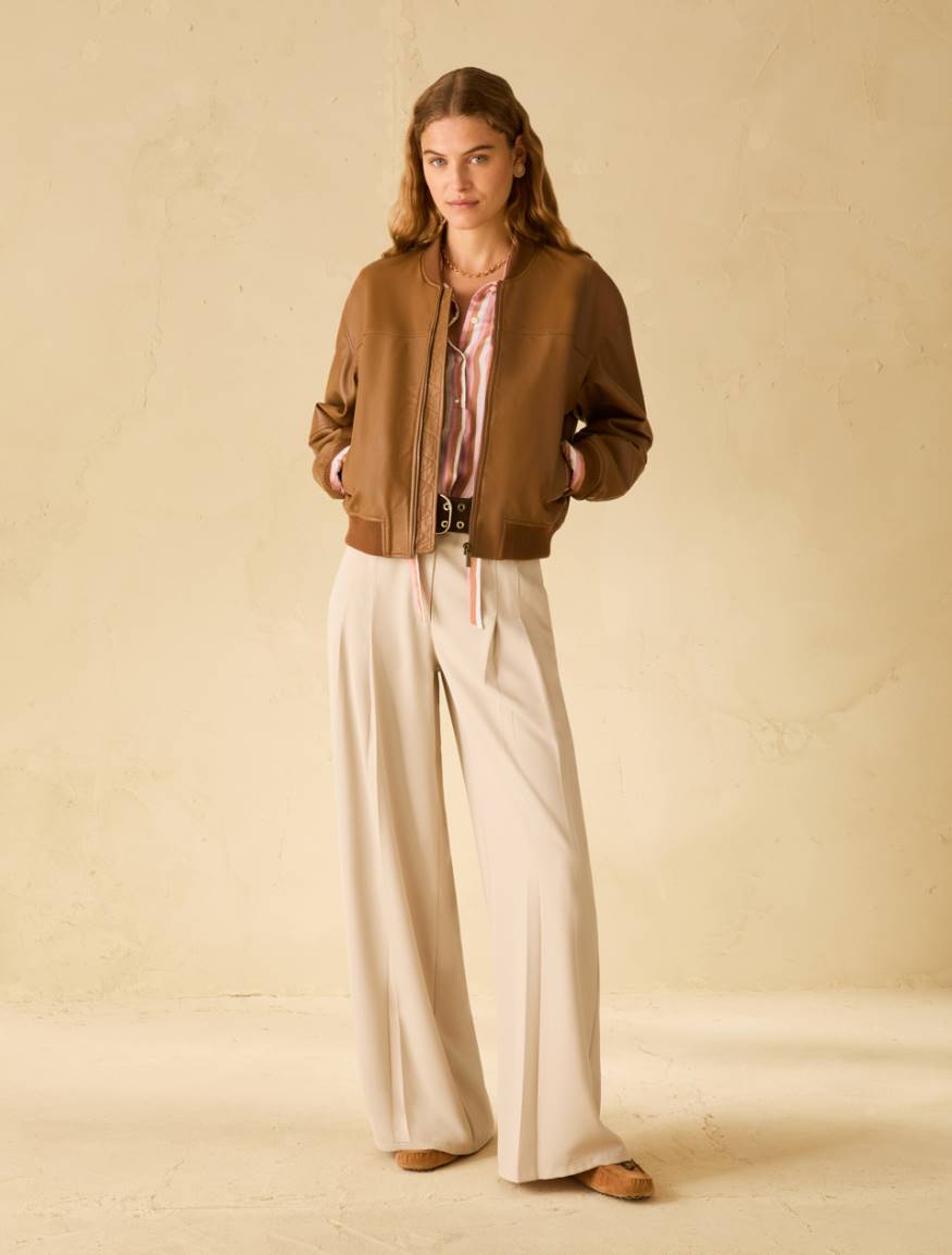 Pantaloni ampi in tessuto fluido - GHIACCIO - Pennyblack - 5