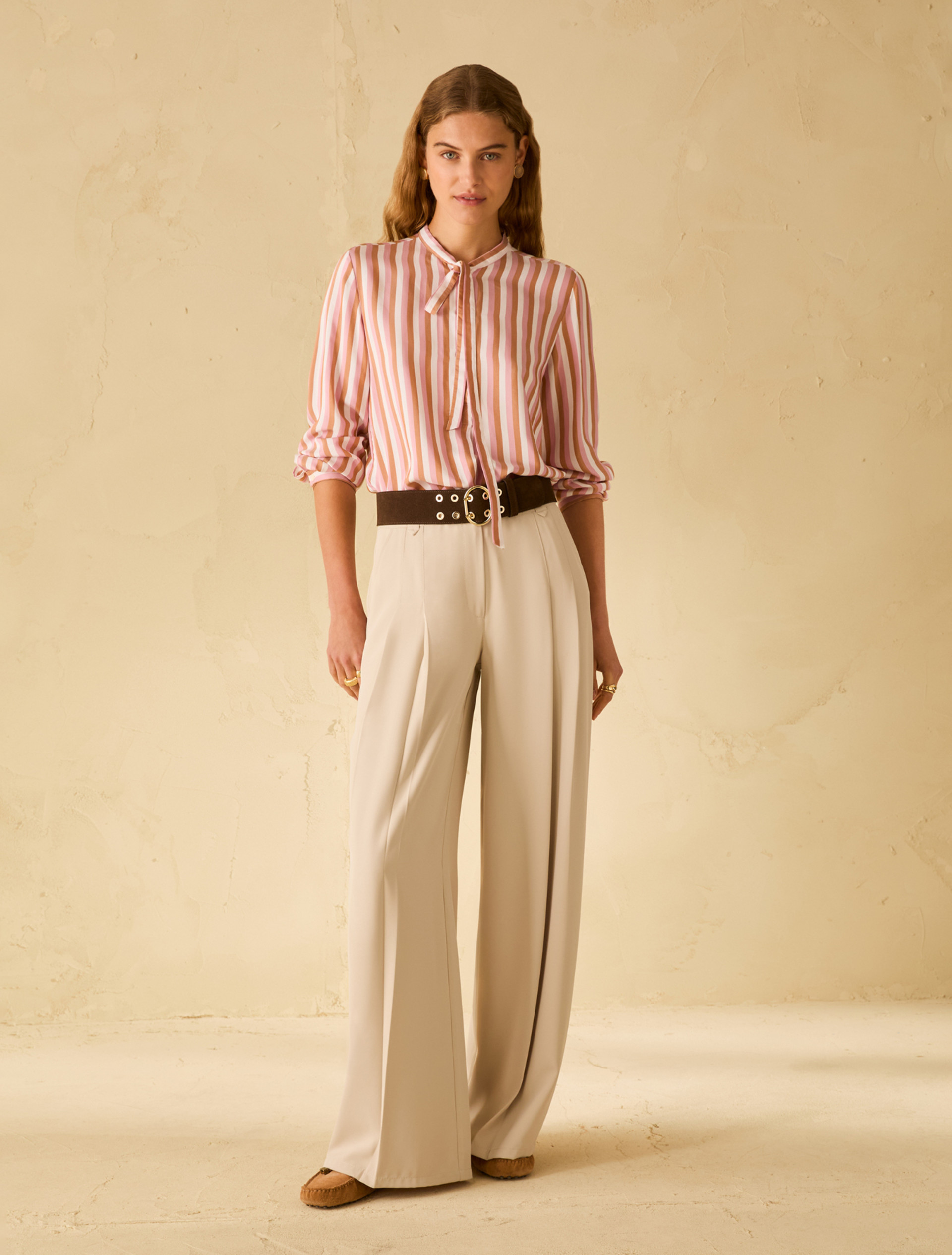 Flowing fabric wide-leg trousers - ICE - pennyblack