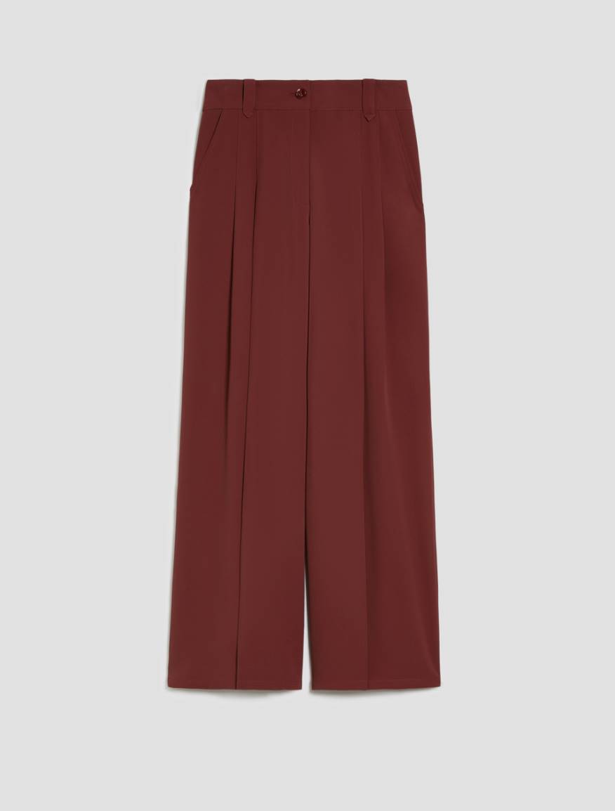 Flowing fabric wide-leg trousers - BORDEAUX - Pennyblack - 2