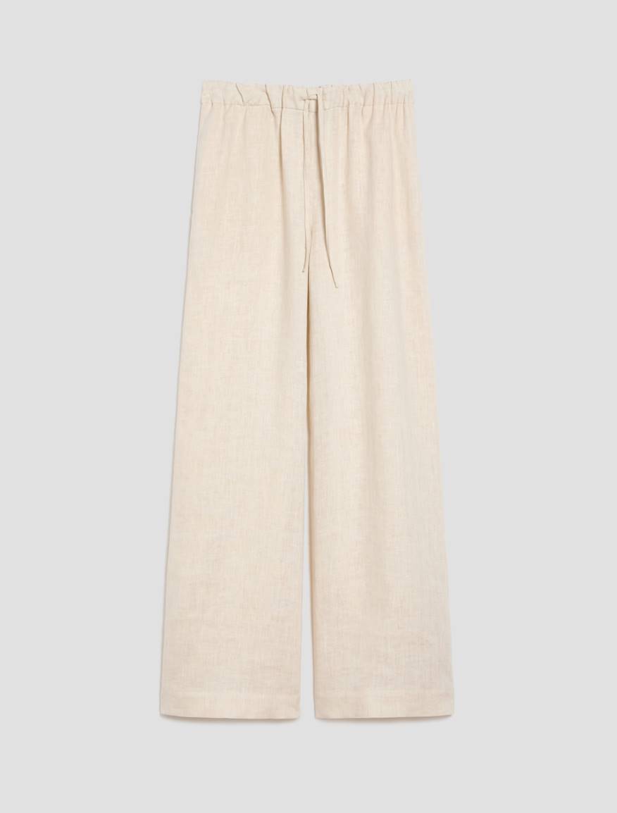 Wide-fit pure linen trousers - ECRU - Pennyblack - 2