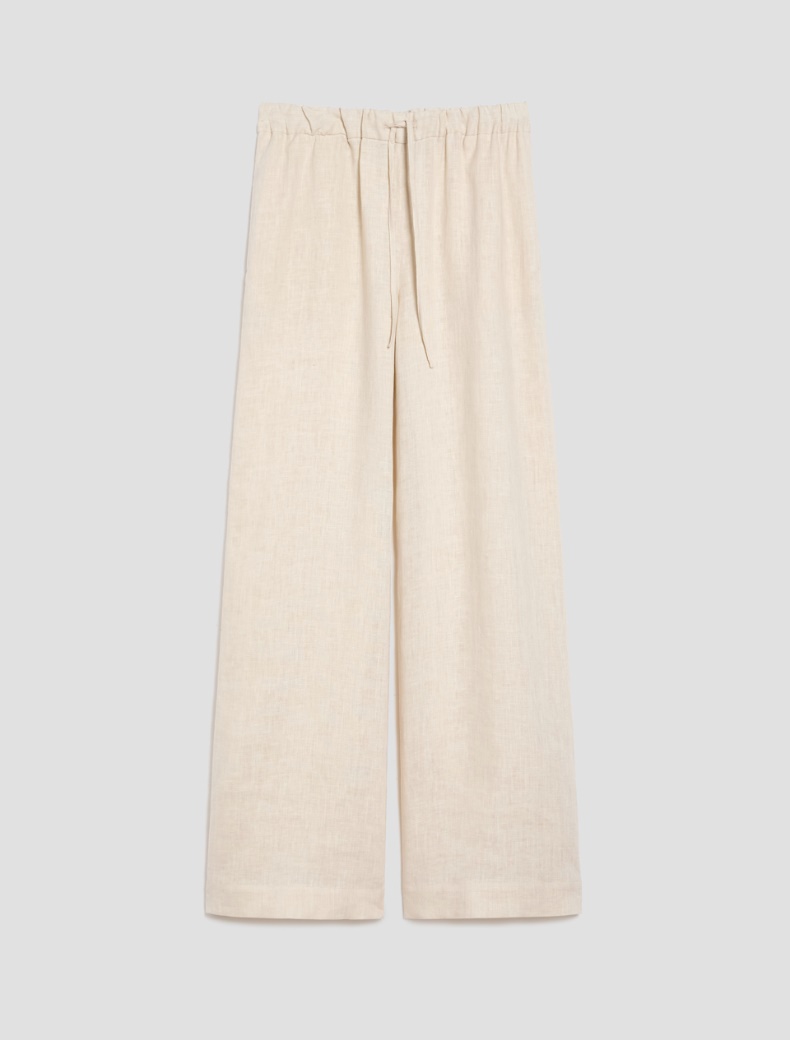 Wide-fit pure linen trousers - ECRU - pennyblack